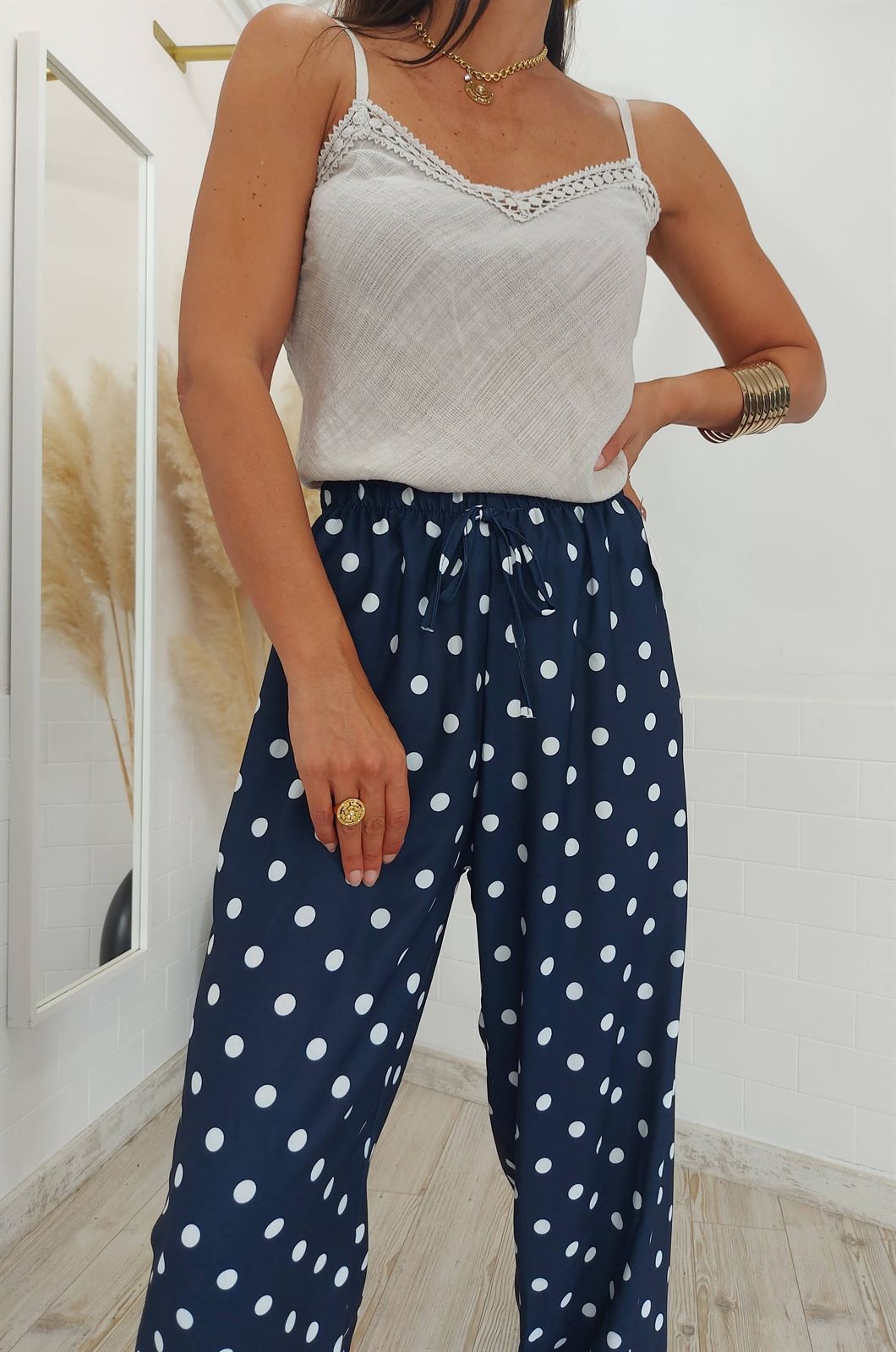 PANTALON BOMBACHO LUNARES MARINO - Imagen 2