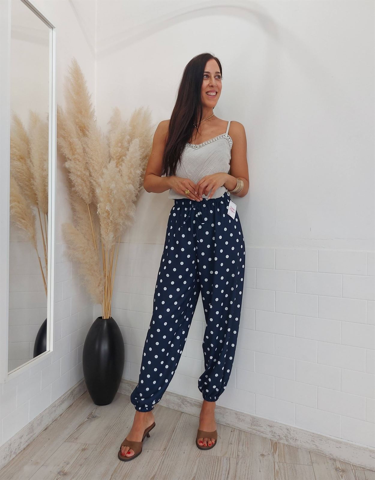 PANTALON BOMBACHO LUNARES MARINO - Imagen 3