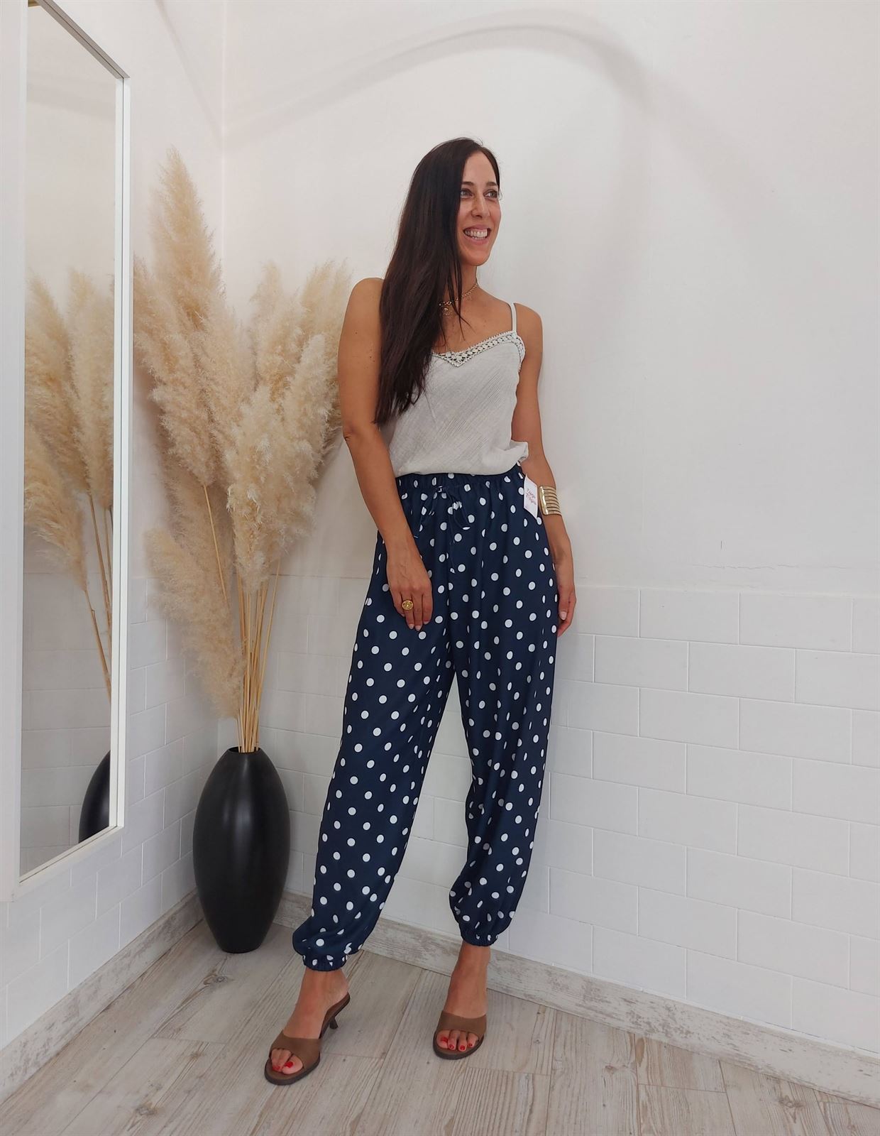 PANTALON BOMBACHO LUNARES MARINO - Imagen 4