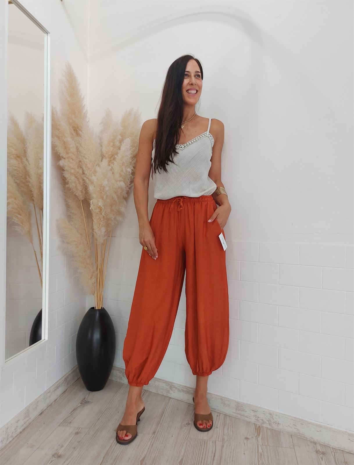 PANTALON BOMBACHO TEJA - Imagen 1