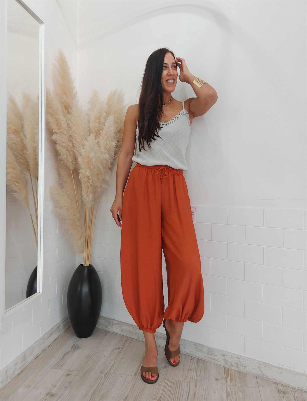 PANTALON BOMBACHO TEJA - Imagen 3