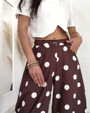 PANTALON GLOBO LUNARES CHOCOLATE - Imagen 2
