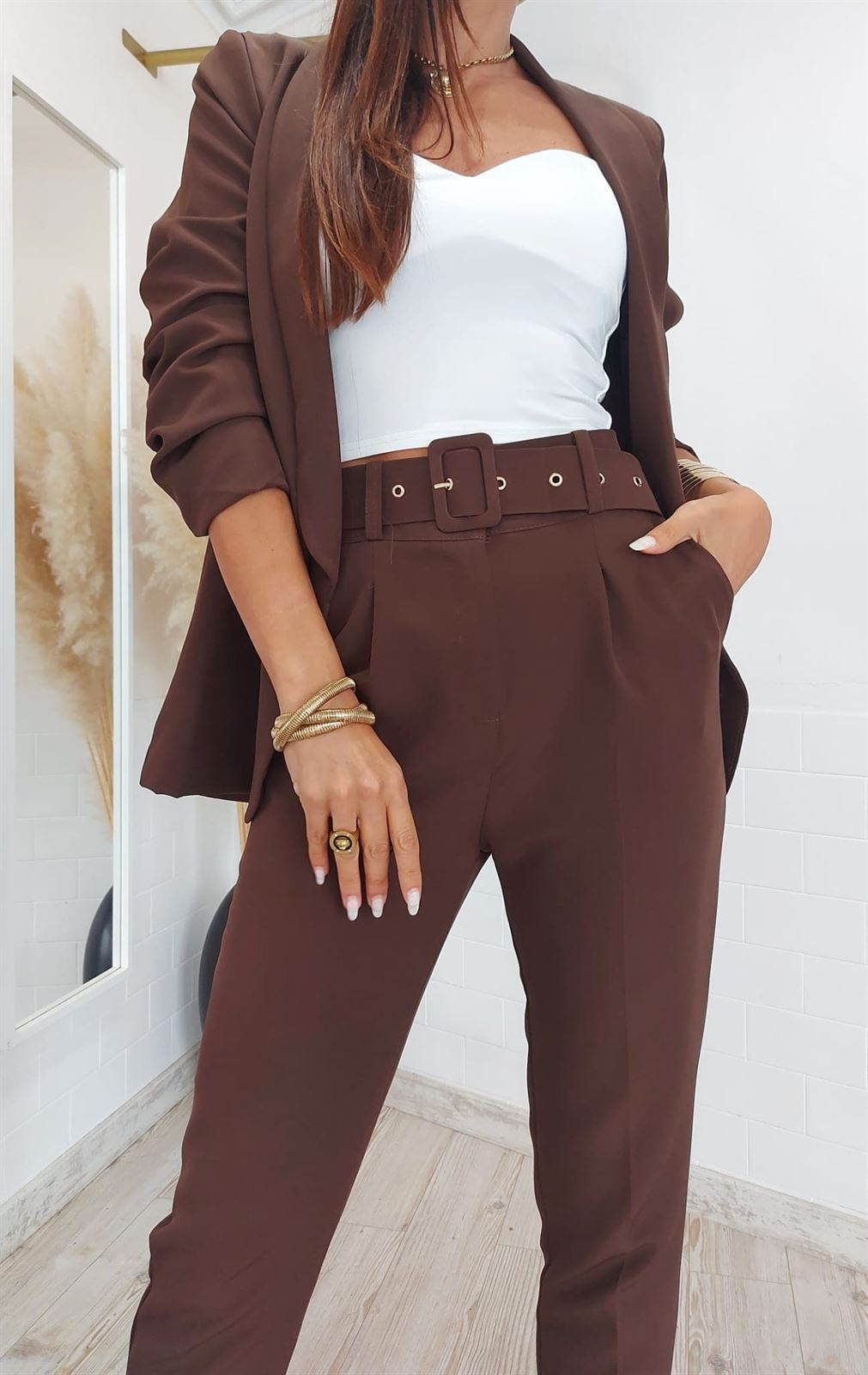 PANTALON GRETA CHOCOLATE - Imagen 1