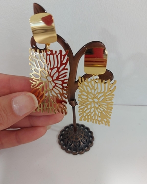 PENDIENTES ACERO DORADO - Imagen 1