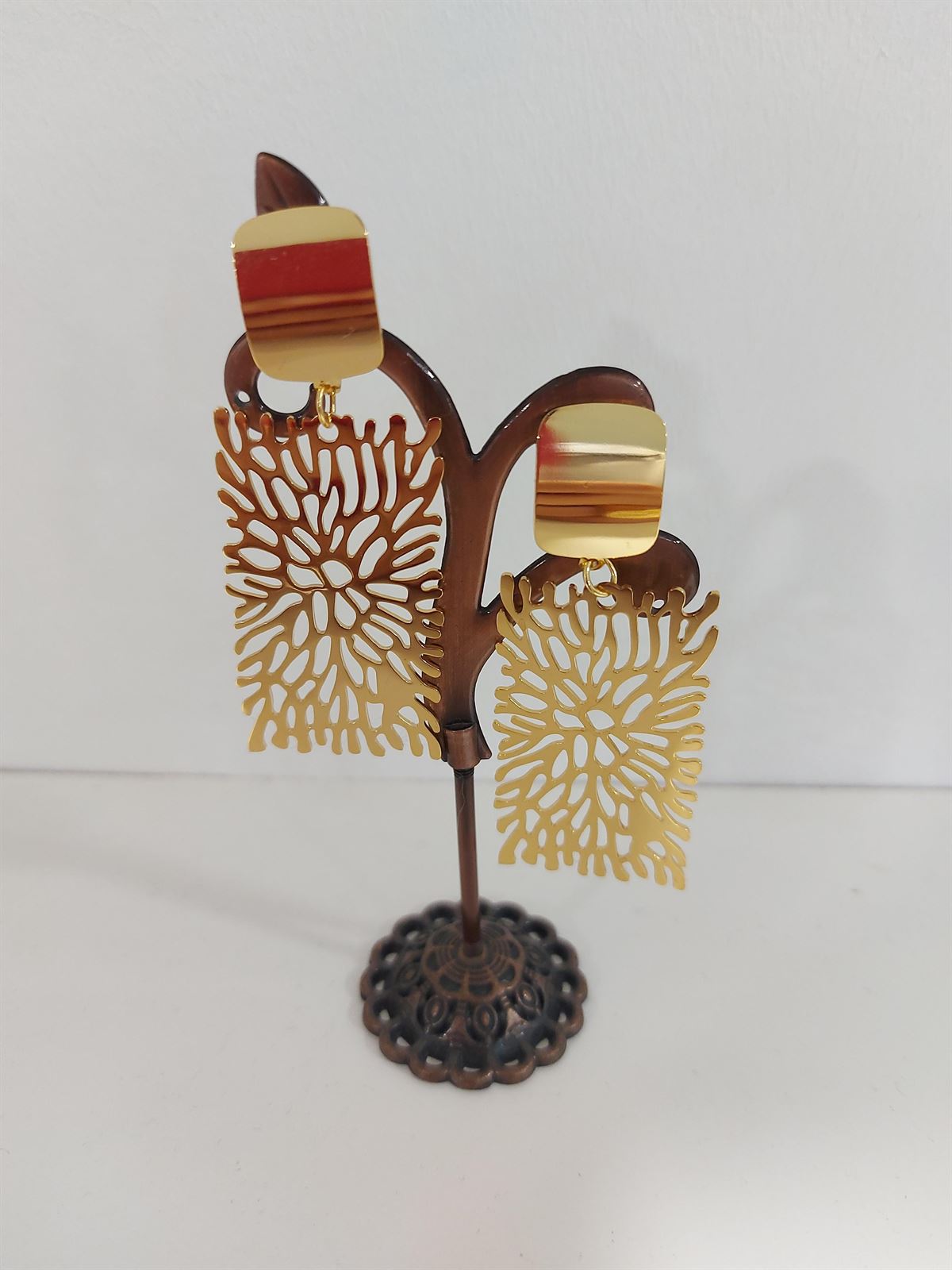 PENDIENTES ACERO DORADO - Imagen 3