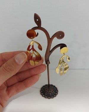 PENDIENTES DORADO ACERO - Imagen 1