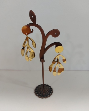 PENDIENTES DORADO ACERO - Imagen 2