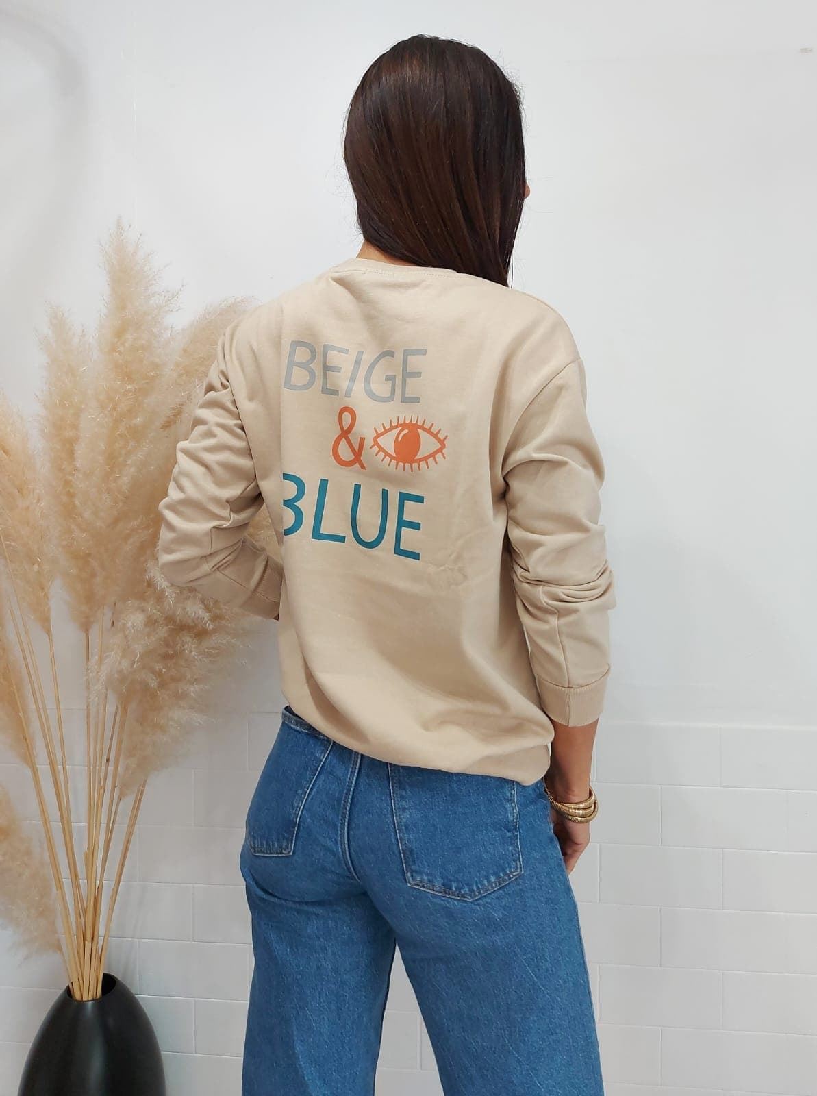 SUDADERA BEIGE&BLUE BEIGE - Imagen 1