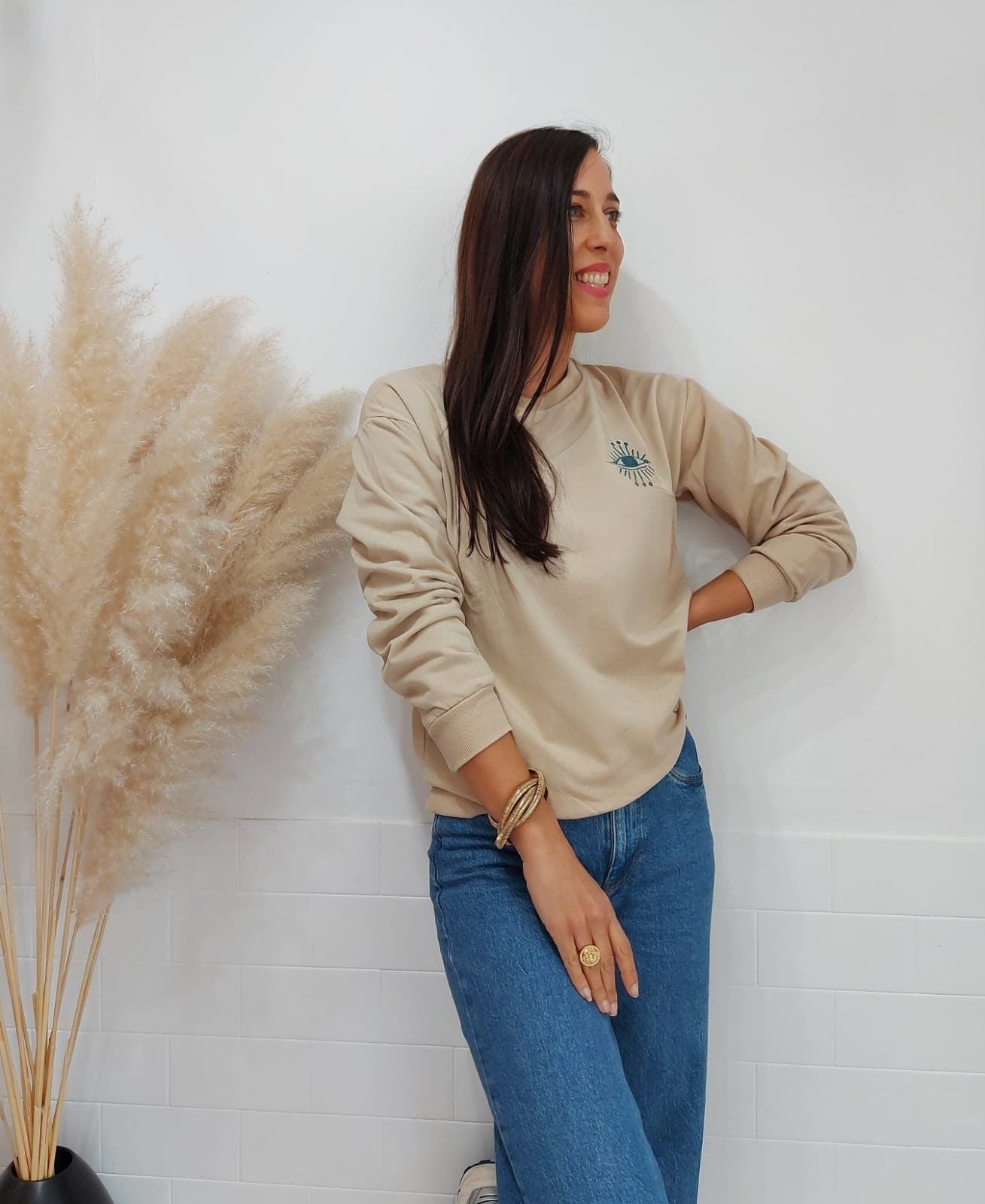 SUDADERA BEIGE&BLUE BEIGE - Imagen 4