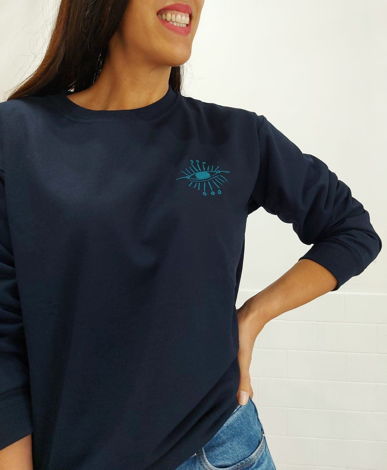 SUDADERA BEIGE&BLUE MARINO - Imagen 3