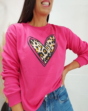 SUDADERA CORAZON FUCSIA - Imagen 2