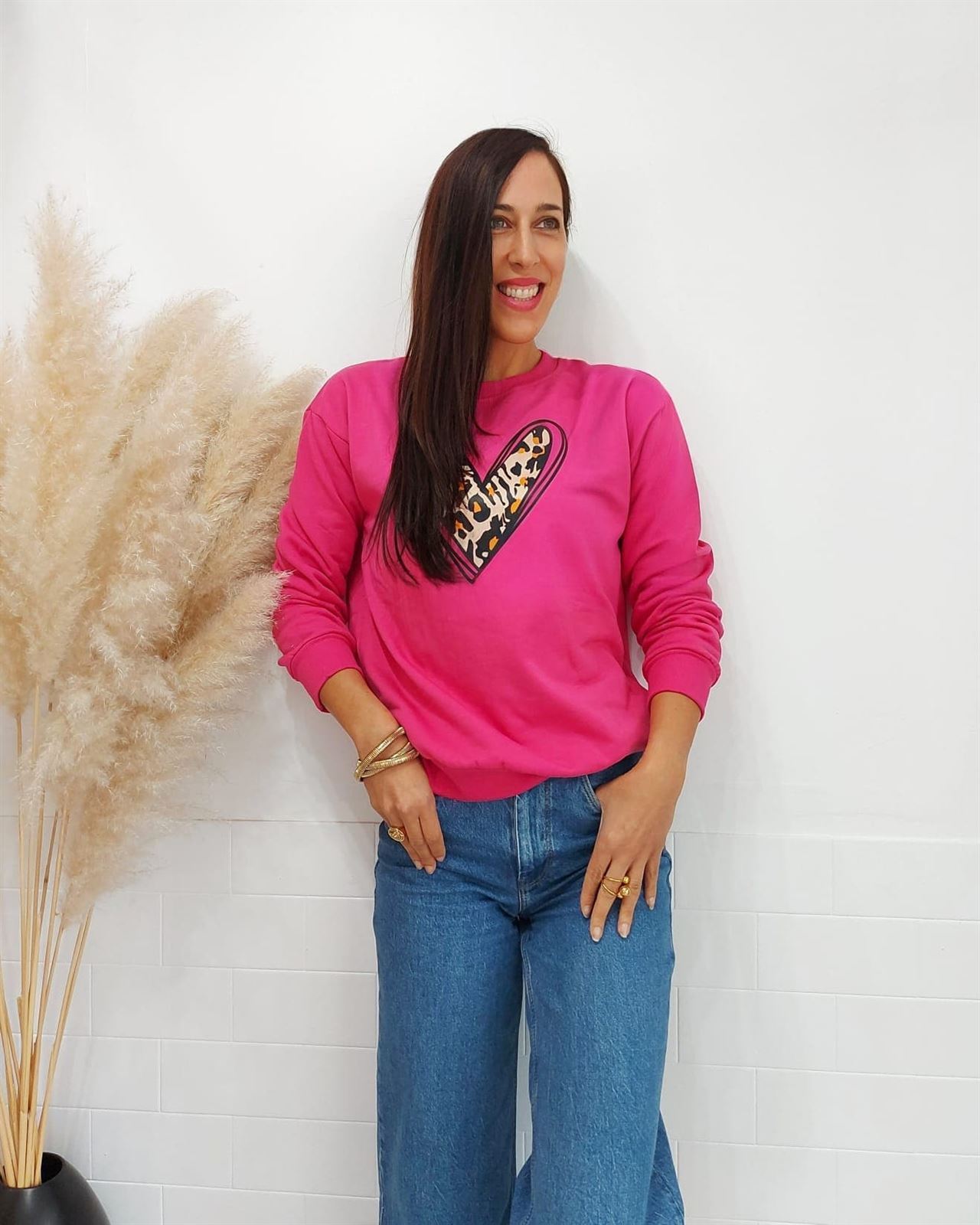 SUDADERA CORAZON FUCSIA - Imagen 4