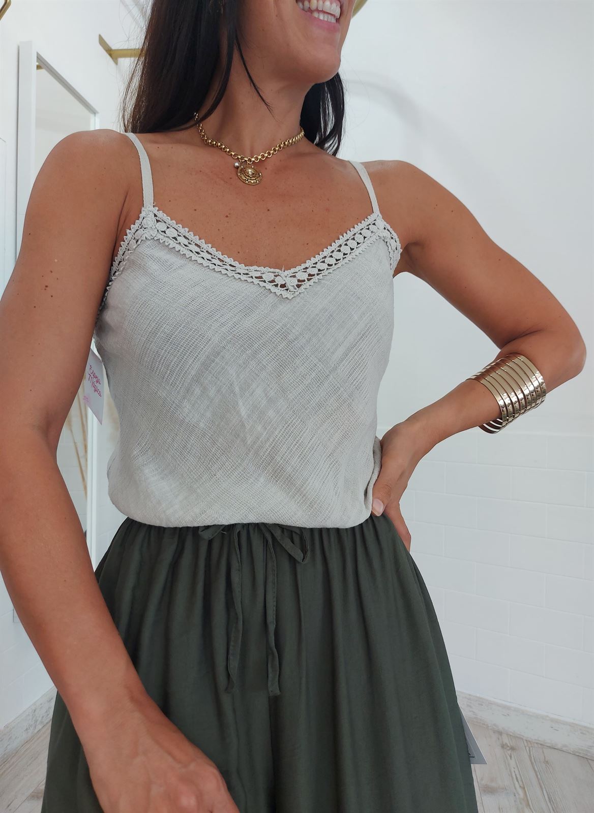 TOP ELISA BEIGE - Imagen 1