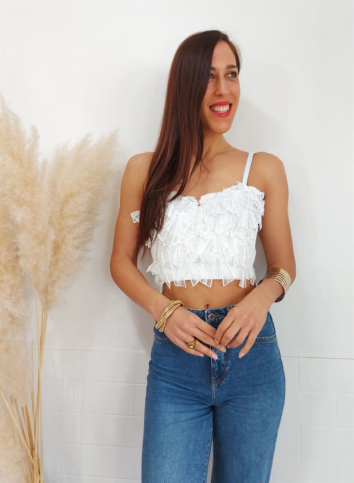 TOP LAZOS BLANCO - Imagen 1