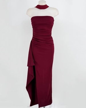 VESTIDO ALBA BURDEOS - Imagen 1