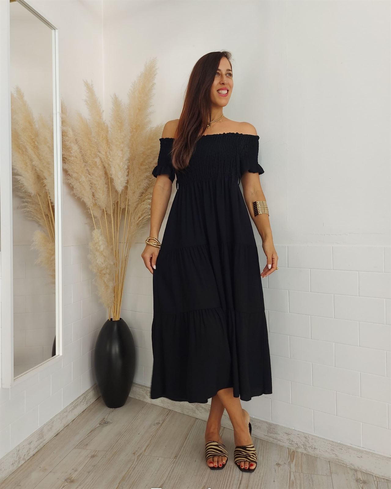 VESTIDO ALMERIA NEGRO - Imagen 1