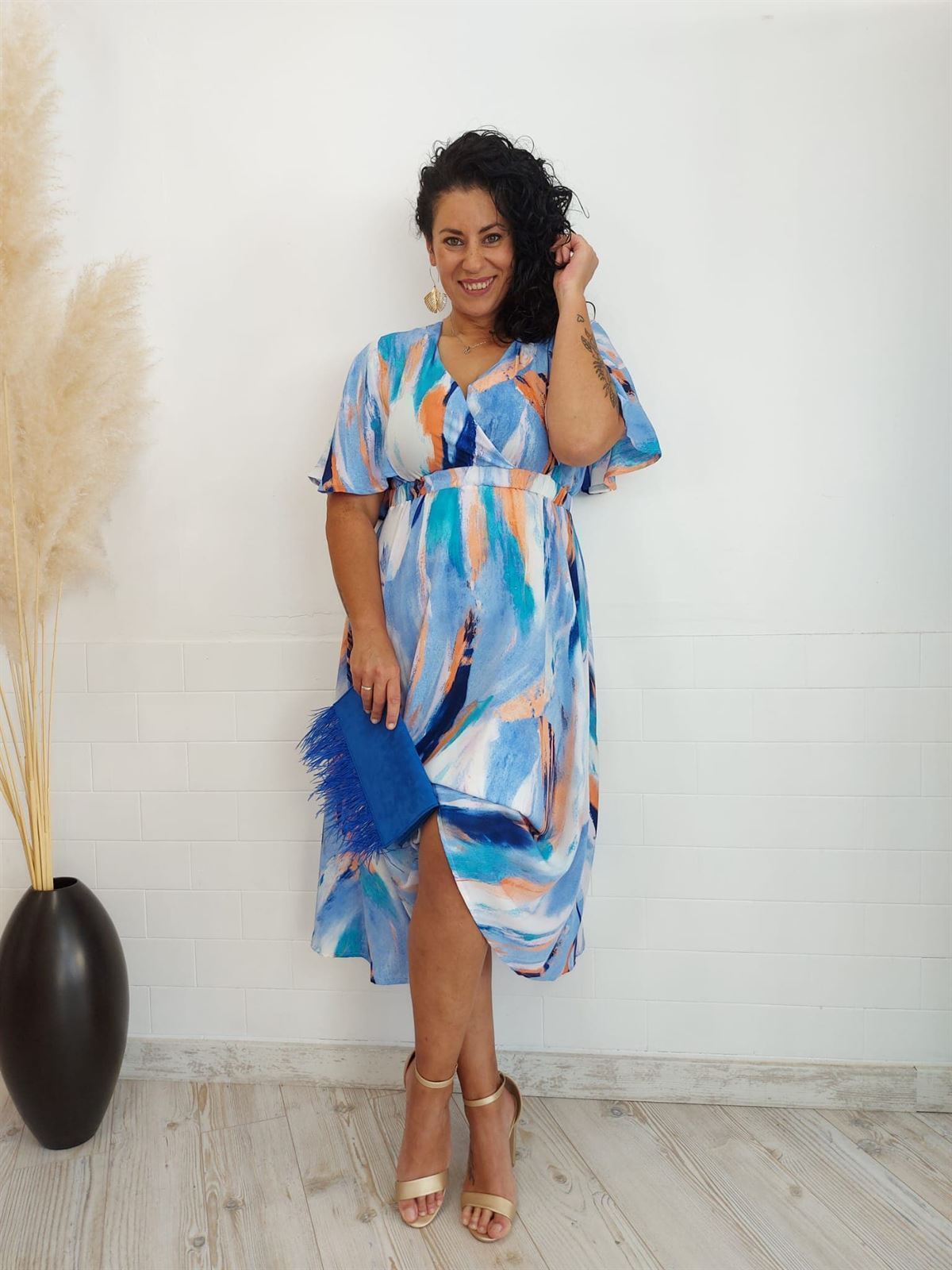 VESTIDO AQUARELA AZUL - Imagen 1