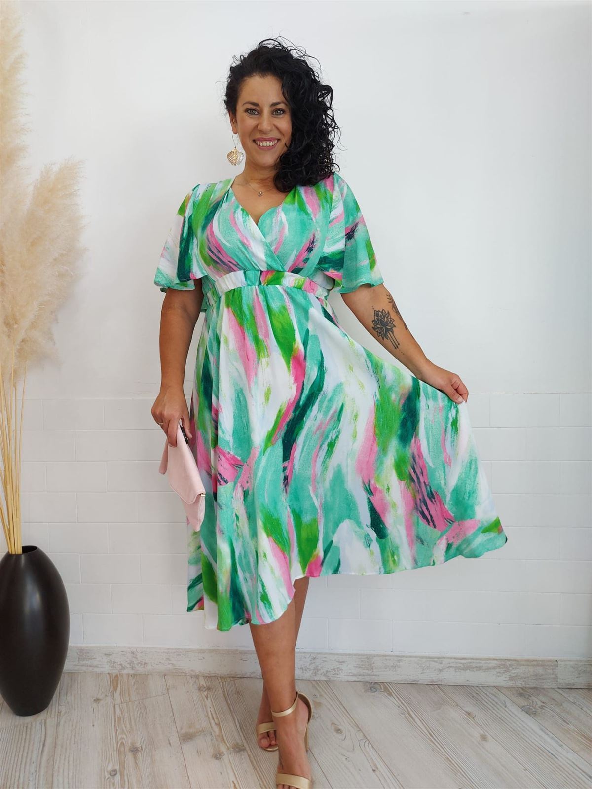 VESTIDO AQUARELA VERDE - Imagen 3
