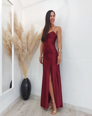 VESTIDO ATENEA BURDEOS - Imagen 1