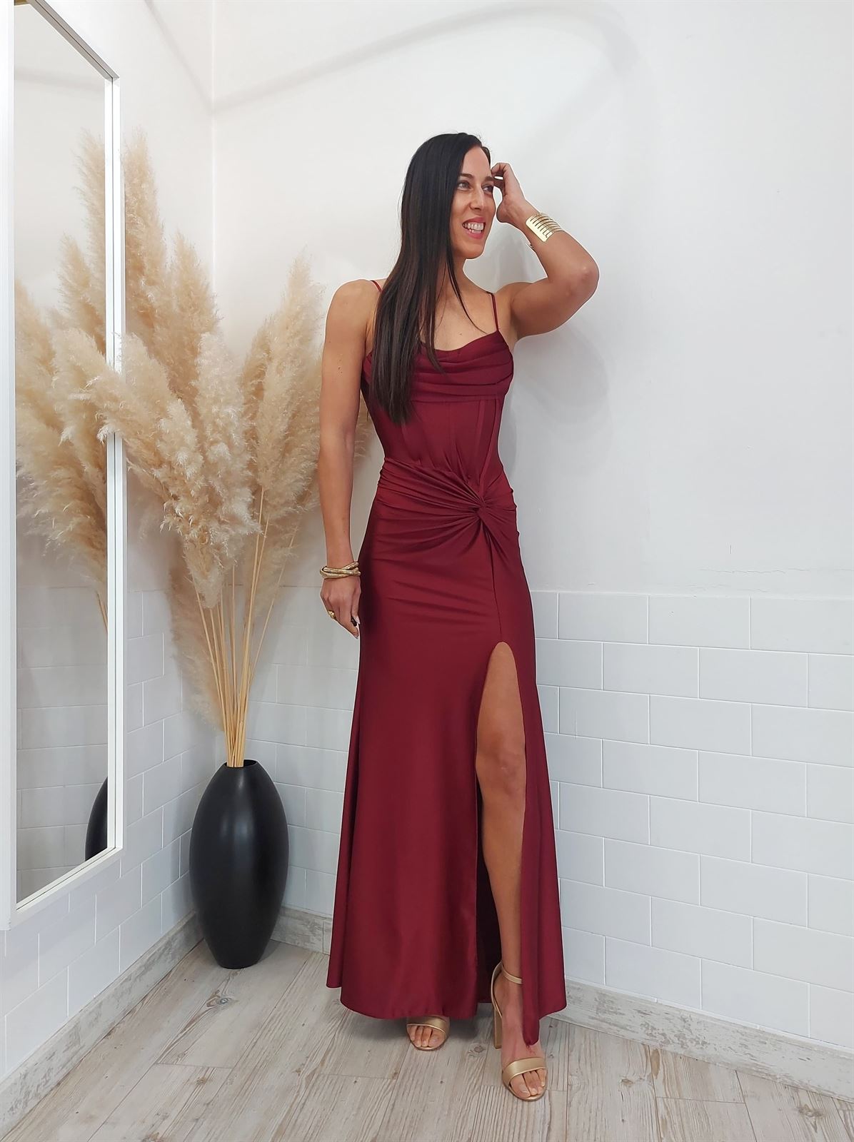 VESTIDO ATENEA BURDEOS - Imagen 4