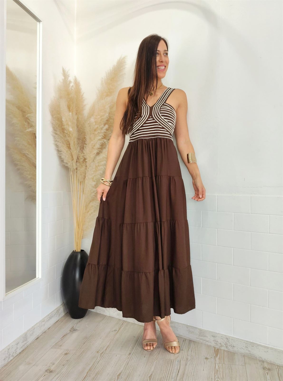 VESTIDO BERNA CHOCOLATE - Imagen 1
