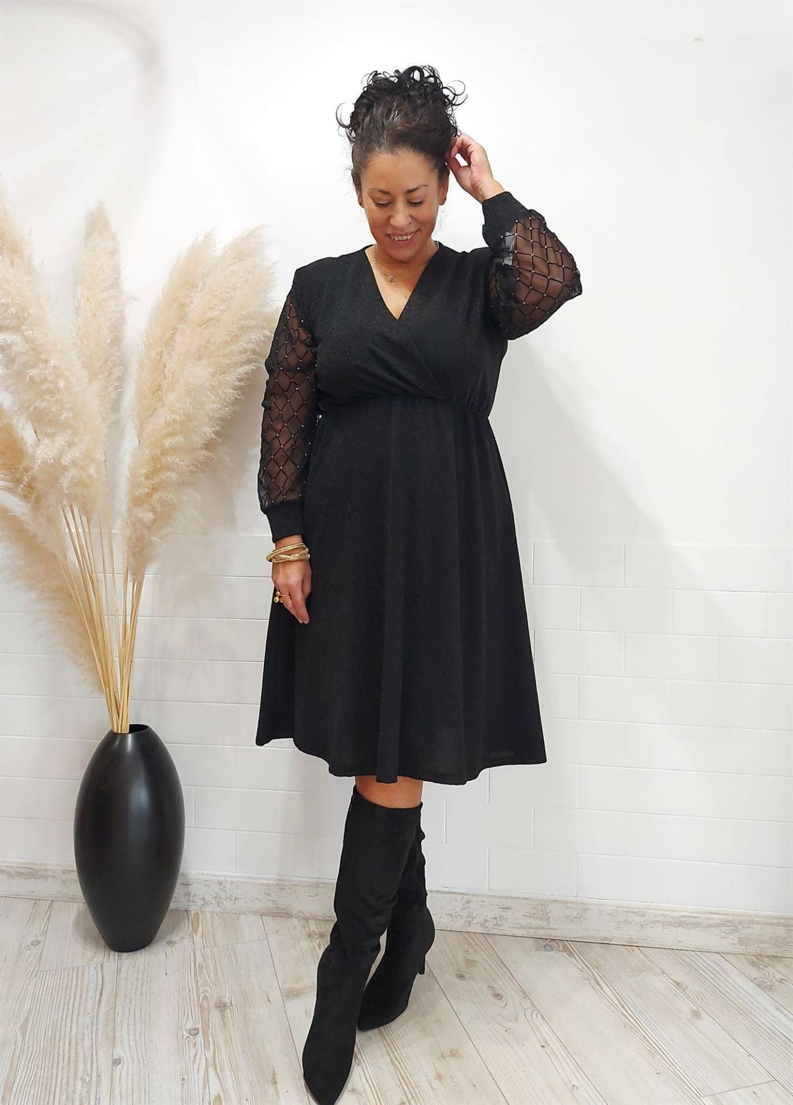 VESTIDO BLACK SHINE - Imagen 1
