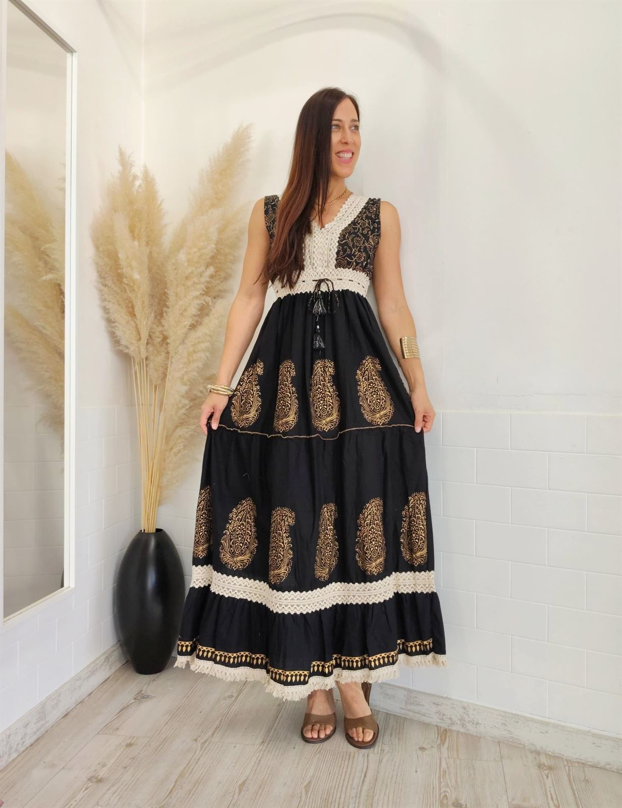 VESTIDO BOHO BLACK - Imagen 1
