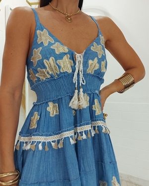 VESTIDO BOHO DENIM CORTO - Imagen 2