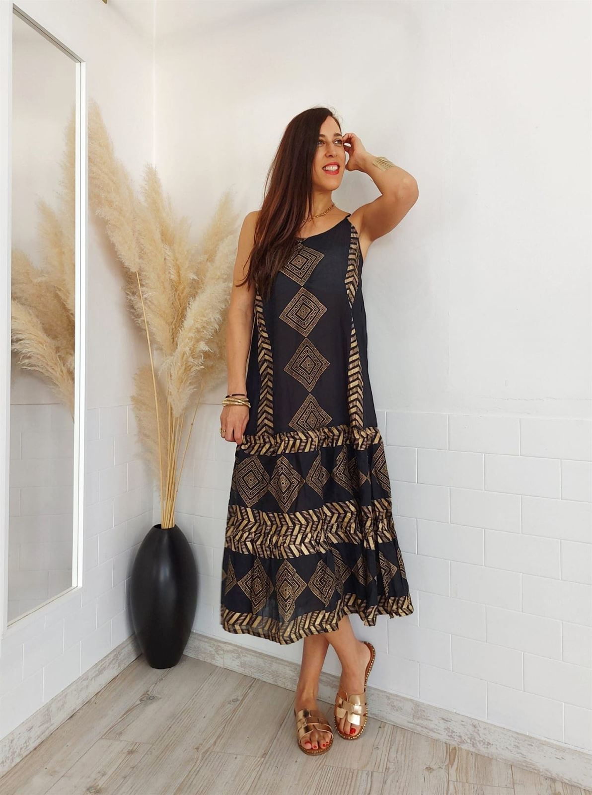 VESTIDO BOMBAY NEGRO - Imagen 2