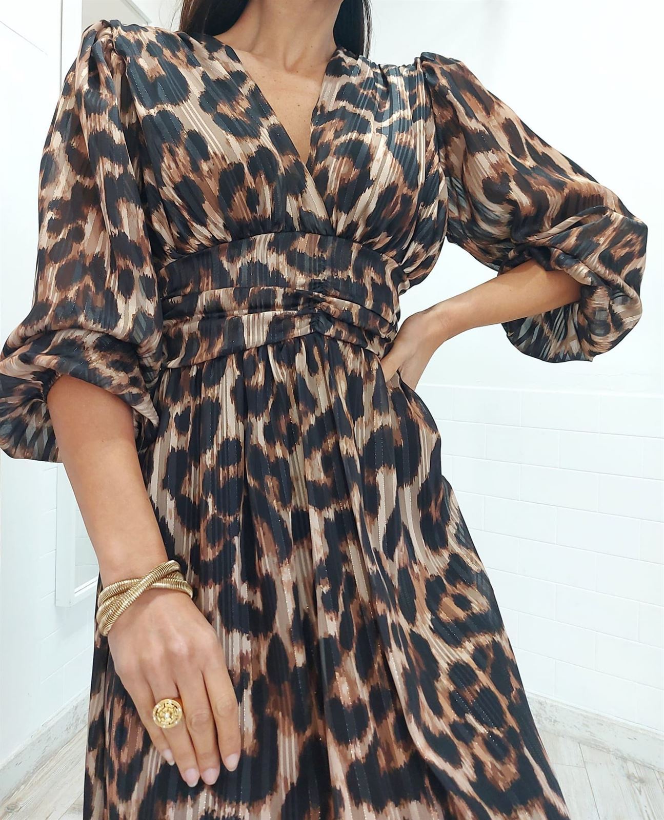 VESTIDO BRILLO ANIMAL - Imagen 2