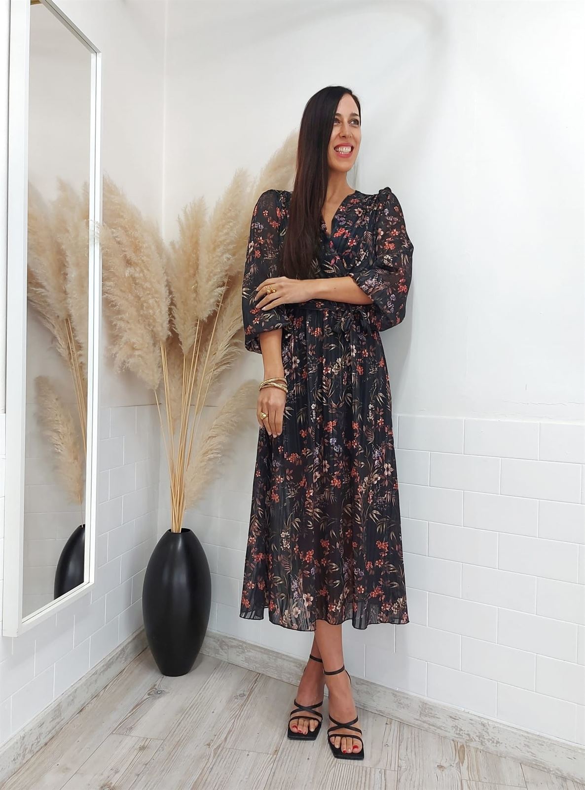 VESTIDO BRILLO ESTAMPADO - Imagen 1