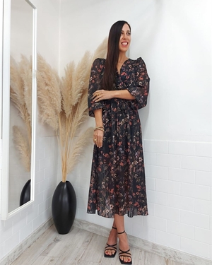 VESTIDO BRILLO ESTAMPADO - Imagen 1