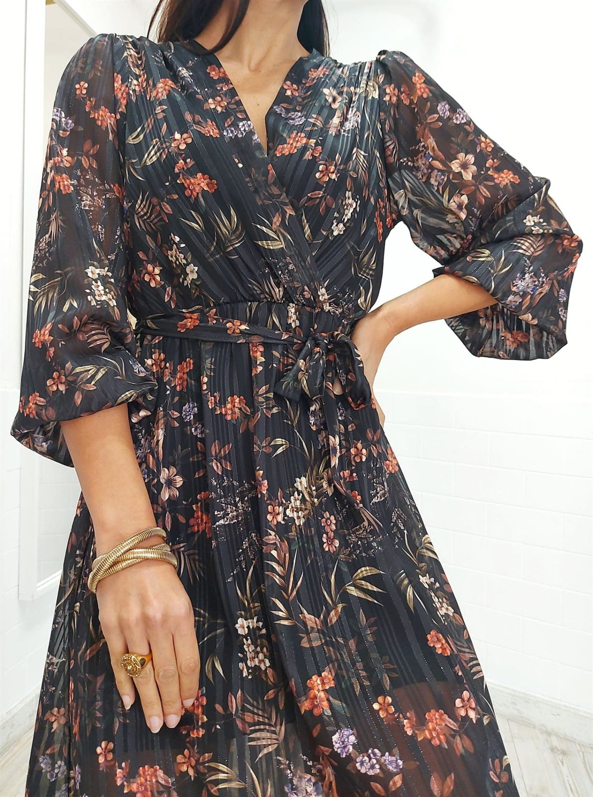 VESTIDO BRILLO ESTAMPADO - Imagen 2