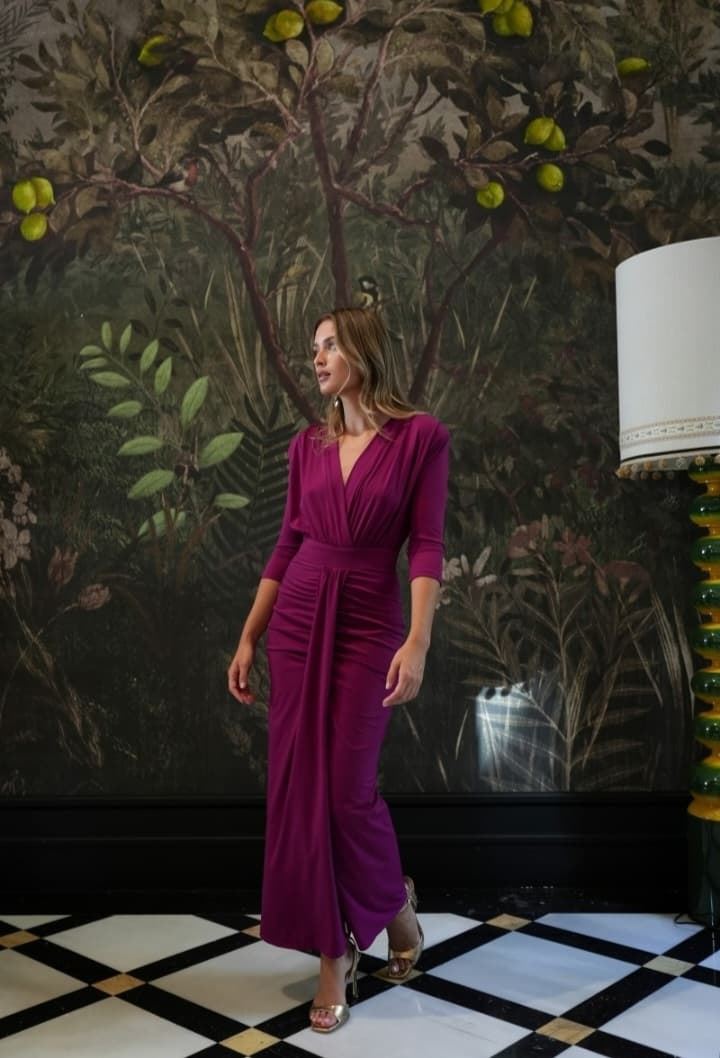 VESTIDO CAFÉ BUGANVILLA - Imagen 1