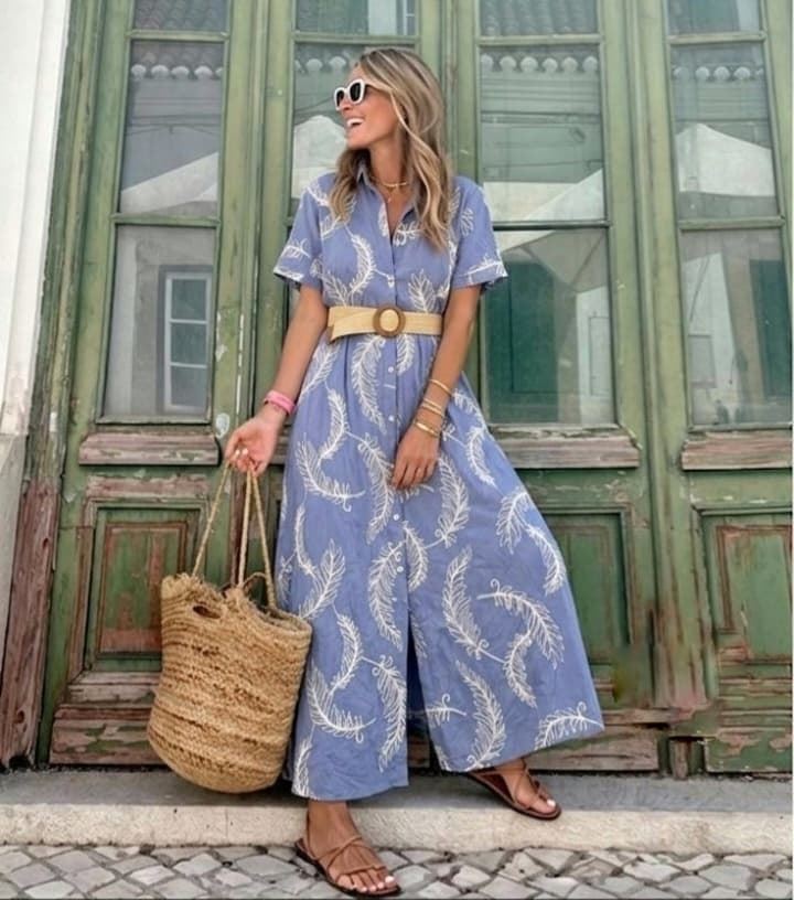 VESTIDO CAMISERO BORDADO - Imagen 1