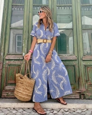 VESTIDO CAMISERO BORDADO - Imagen 1