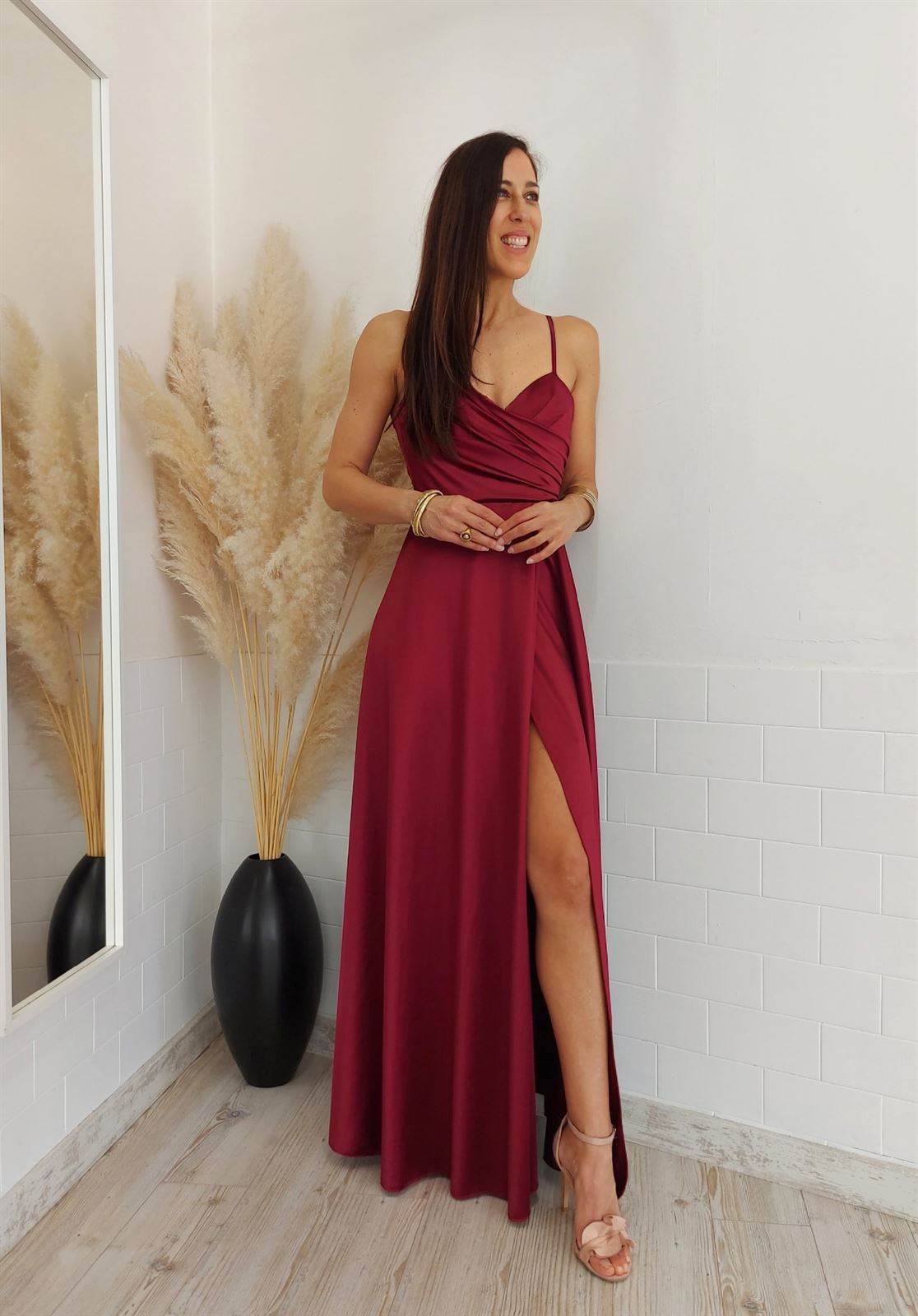 VESTIDO CAMPELLO BURDEOS - Imagen 1