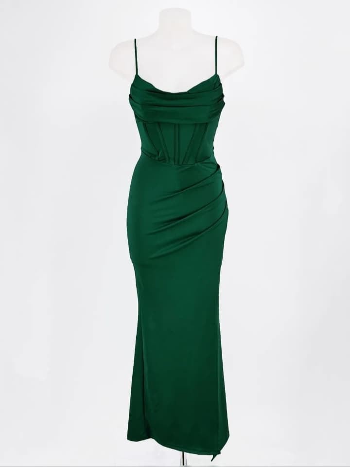 VESTIDO CRETA VERDE BOTELLA - Imagen 1