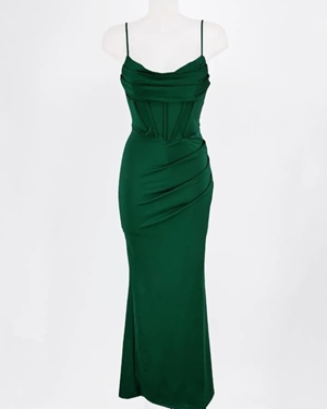 VESTIDO CRETA VERDE BOTELLA - Imagen 1