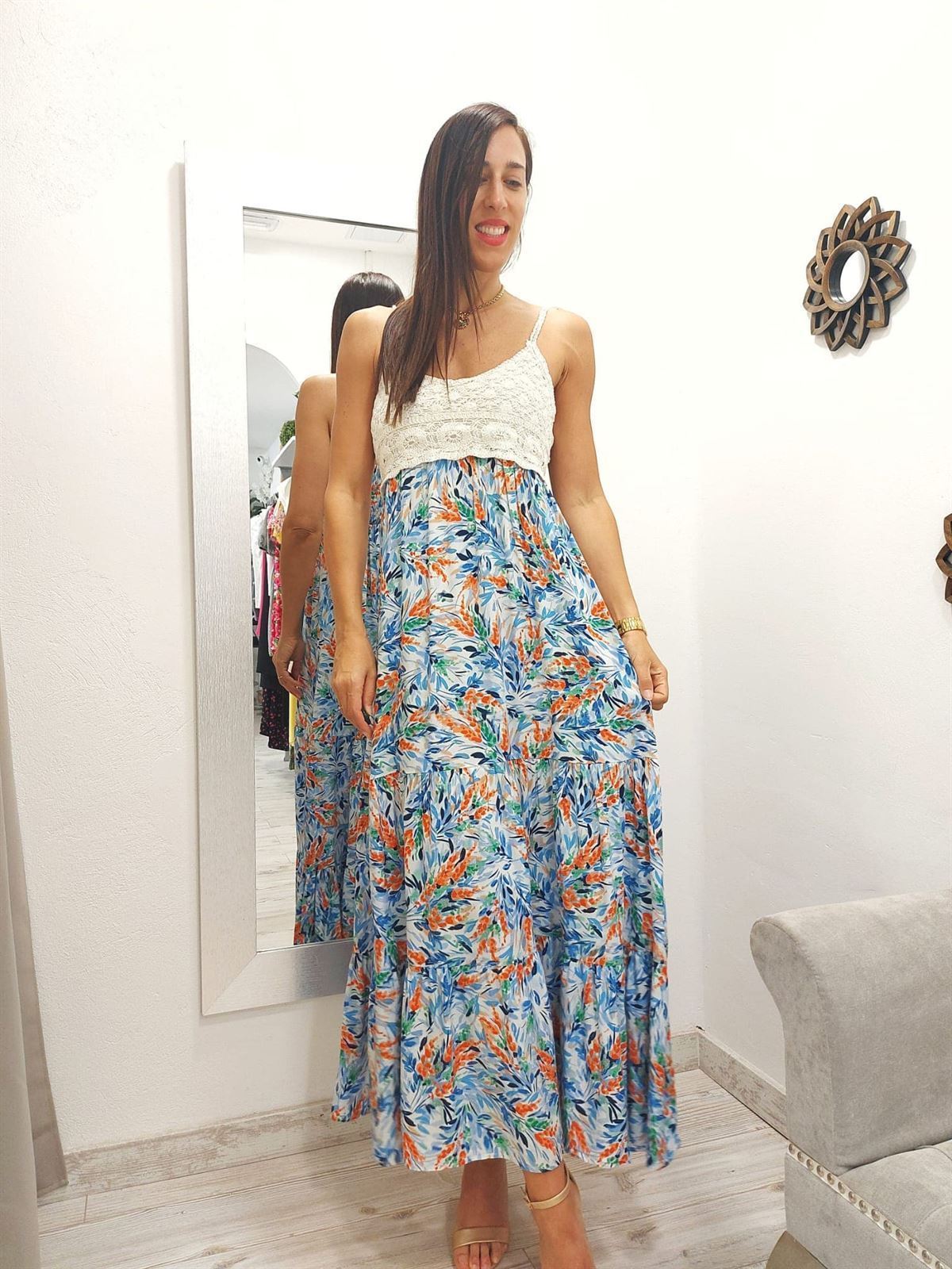 VESTIDO CROCHET AZUL - Imagen 1