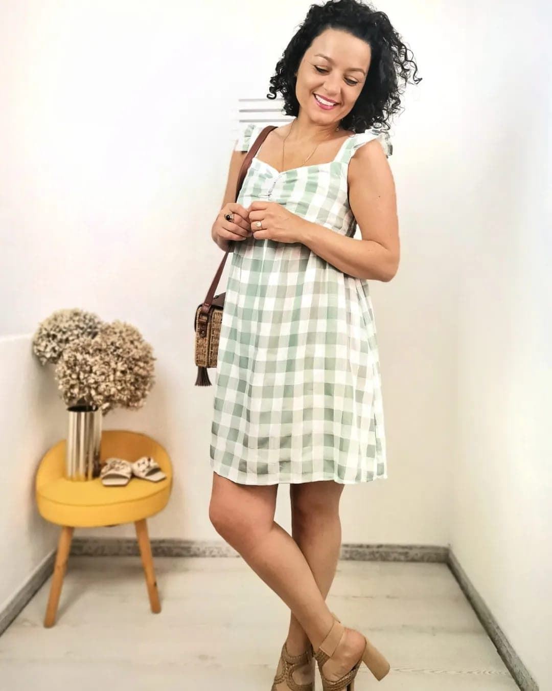 VESTIDO CUADROS VERDE - Imagen 5