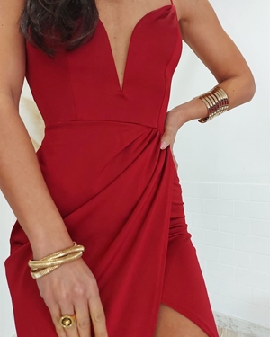 VESTIDO DAMA BURDEOS - Imagen 2