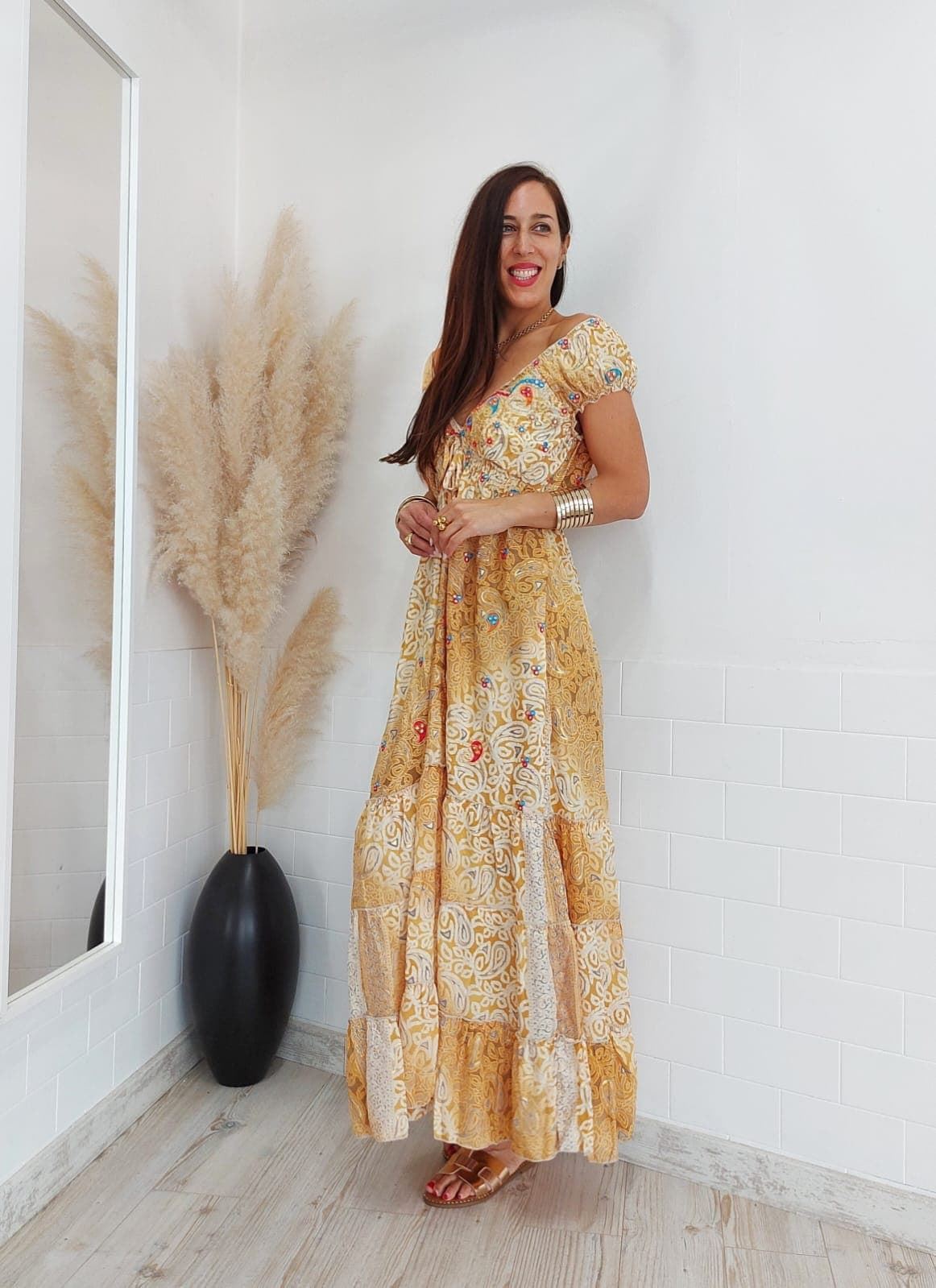 VESTIDO DELHI MOSTAZA - Imagen 3