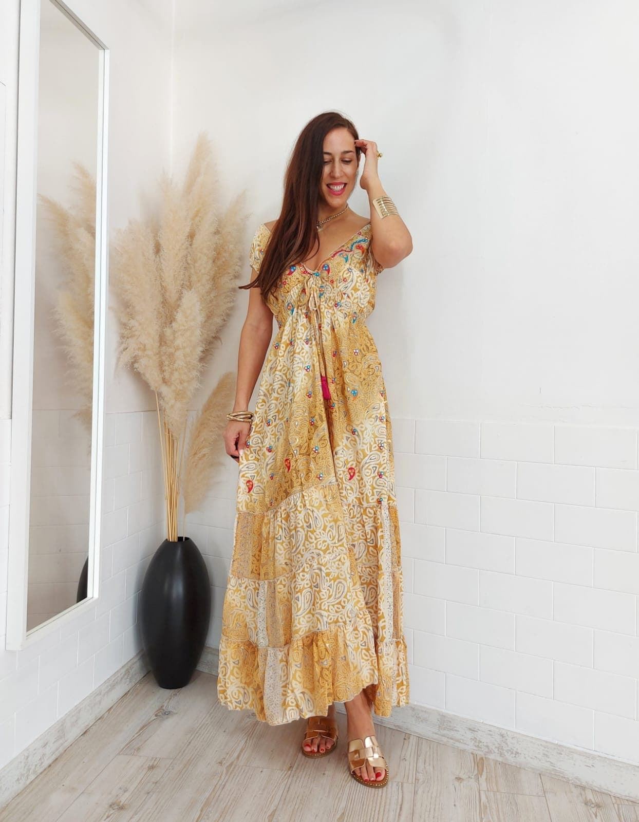 VESTIDO DELHI MOSTAZA - Imagen 7
