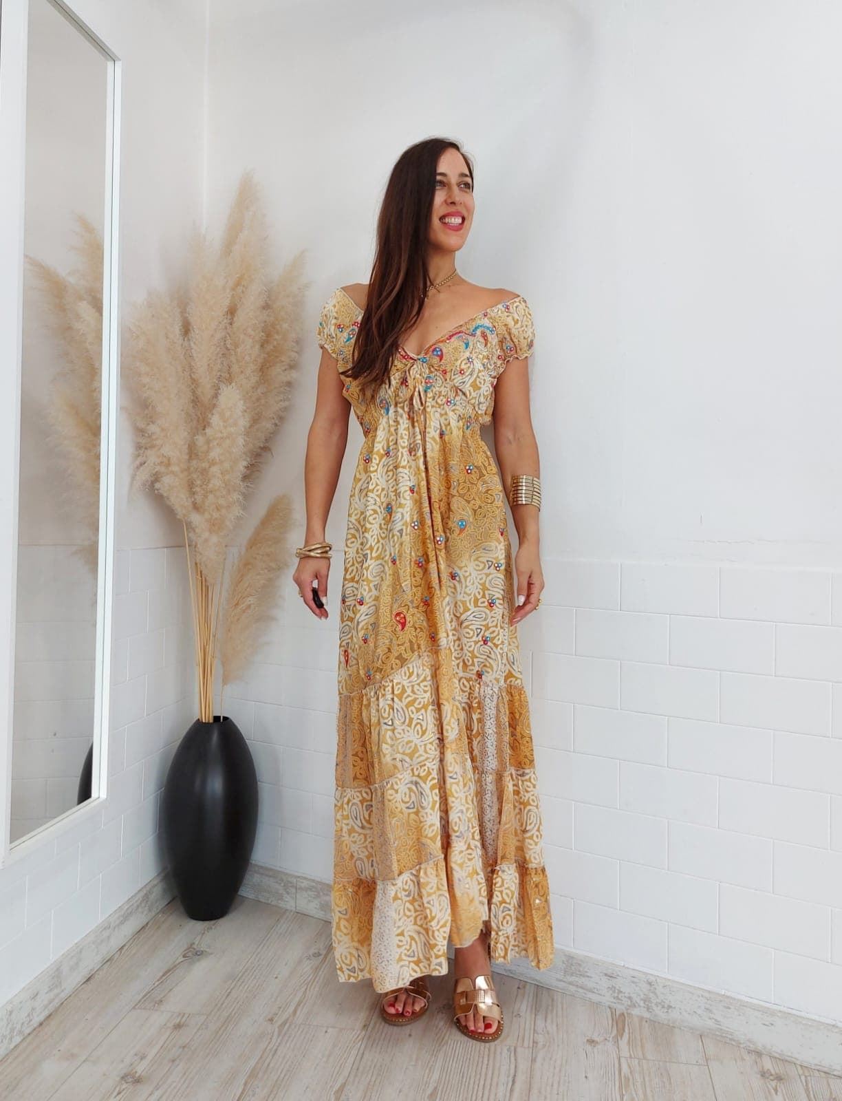 VESTIDO DELHI MOSTAZA - Imagen 8