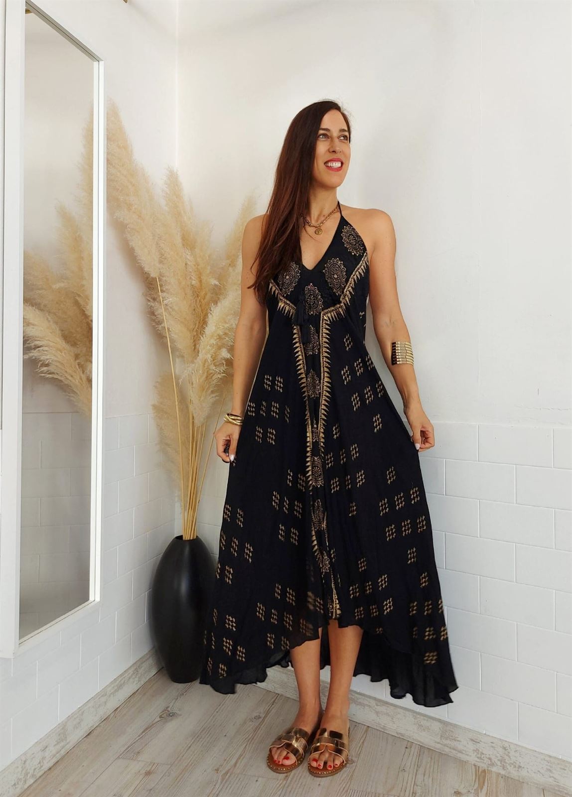 VESTIDO DELHI NEGRO - Imagen 1
