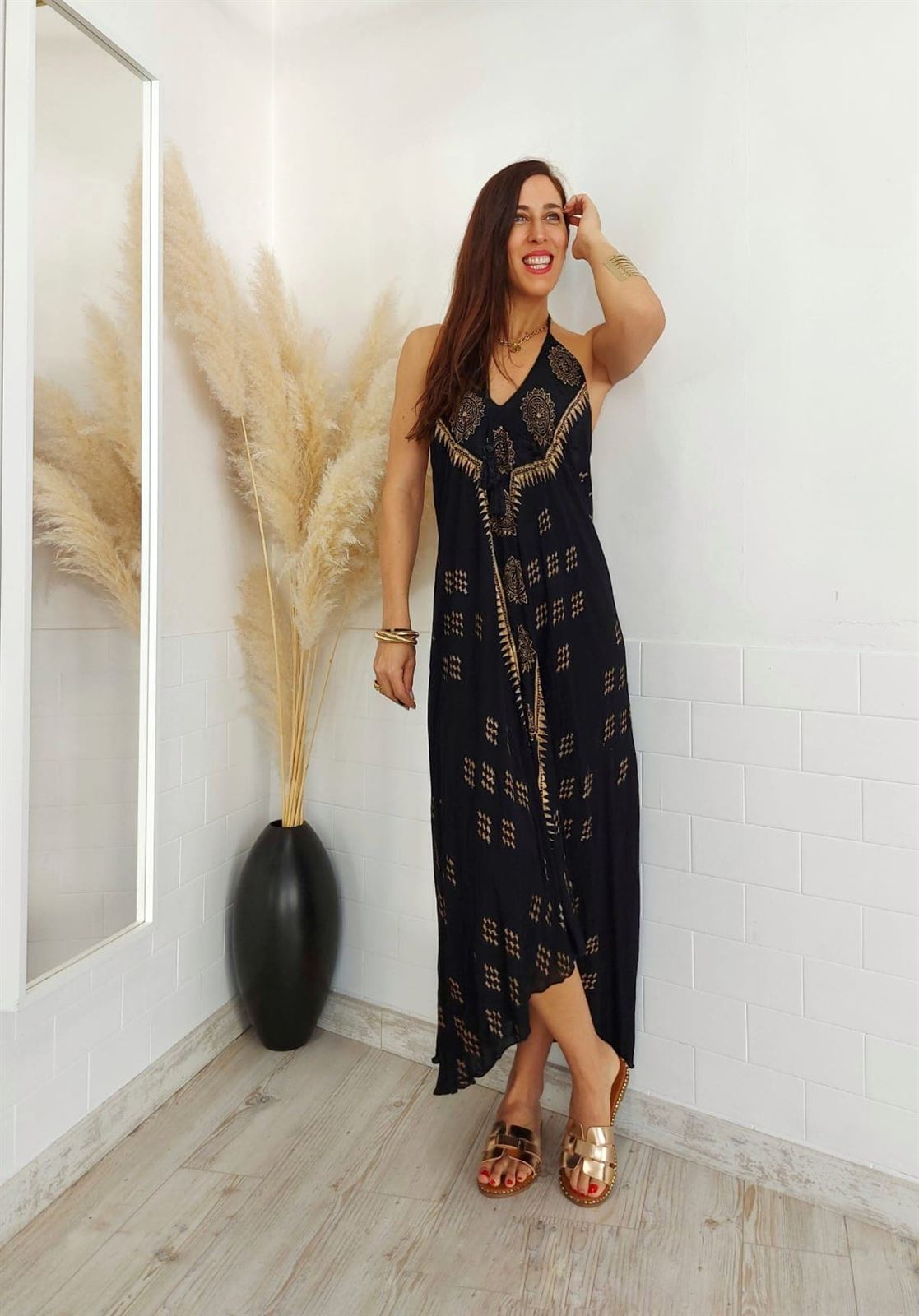 VESTIDO DELHI NEGRO - Imagen 3