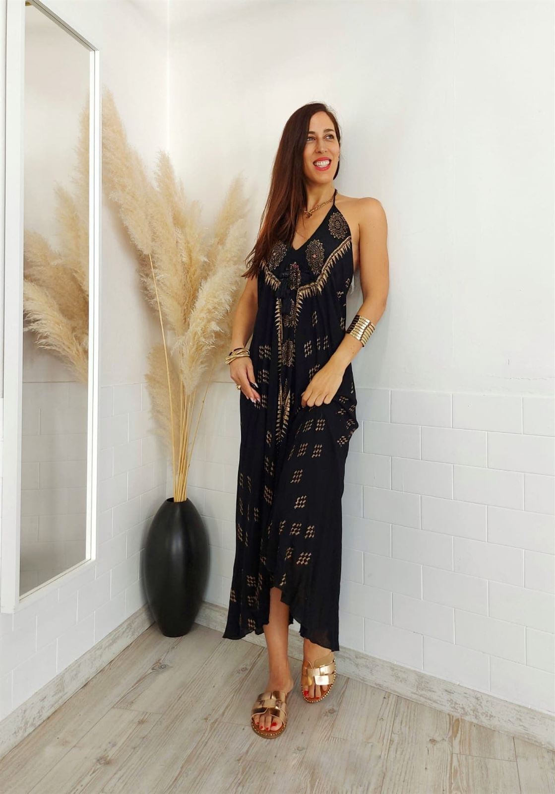 VESTIDO DELHI NEGRO - Imagen 6