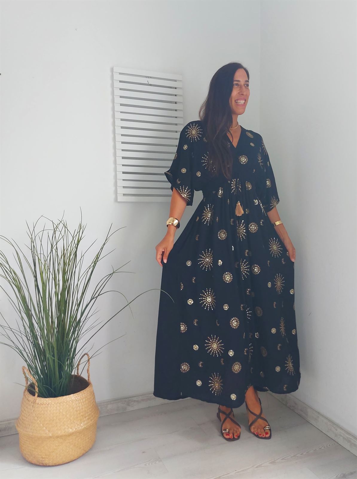 VESTIDO DELHI NEGRO - Imagen 1