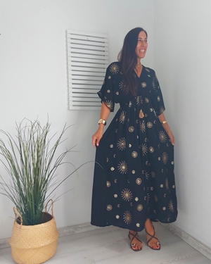 VESTIDO DELHI NEGRO - Imagen 1